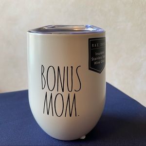 Rae Dunn BONUS MOM Insulated Stainless Steel Wine Glass with Lid BRAND NEW!!